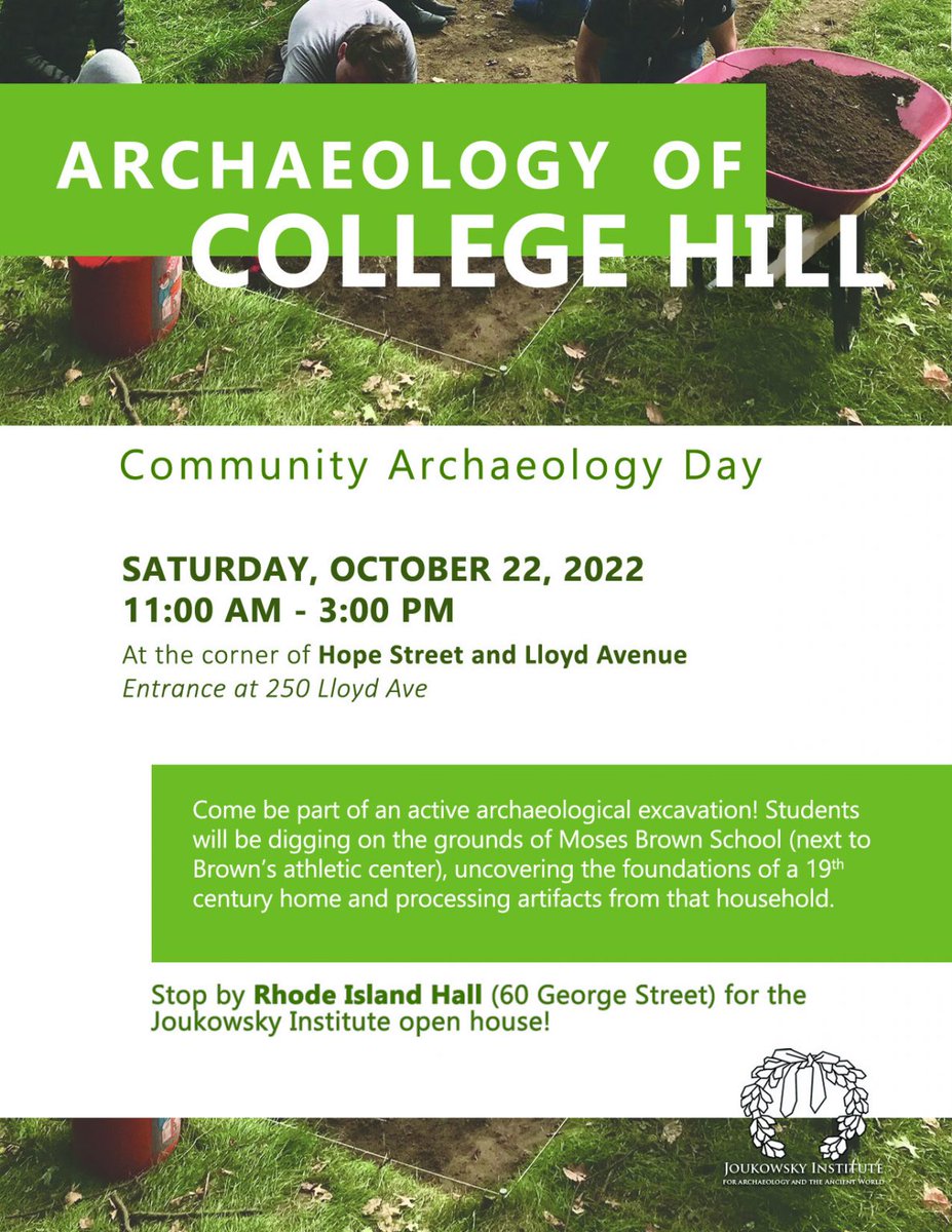 TODAY! Please join us for Community Archaeology Day, a fun-filled day packed with different archaeological activities. See posters below for details - hope to see you soon! #IAD2022