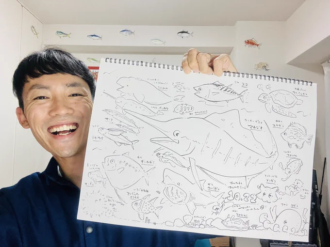 #かわちゃんねる おえかき配信🎨🐟

今回もみんなのリクエストで大きなぬりえができました〜!
自由にダウンロード&amp;印刷して使ってね🙆‍♂️

アーカイブはこちらから
…最初、縦横間違えてごめんよ🤣!!
▶︎https://t.co/BNDPdVQa8c 
