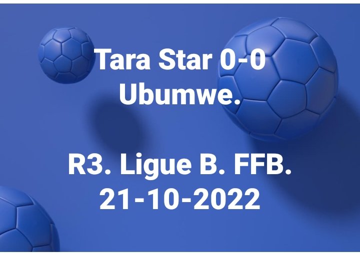 Tara Star FC ⚽️ 🇧🇮 (@tarastarfc) on Twitter photo Tara Star 0-0 Ubumwe.
FFB. Ligue B. Groupe A.
R3. 21-10-2022. CTN.
@SFABurundi <a href="/NGDFoundation/">NGD Foundation 🇧🇮</a> Tara Star 0-0 Ubumwe.
FFB. Ligue B. Groupe A.
R3. 21-10-2022. CTN.
@SFABurundi <a href="/NGDFoundation/">NGD Foundation 🇧🇮</a>