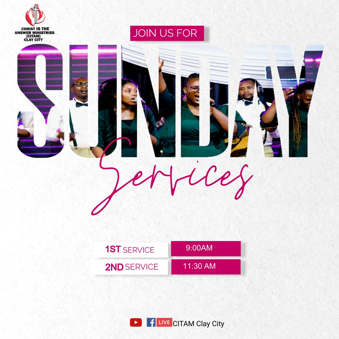CitamClay's tweet photo. Which service will you be attending? In person or virtually. Welcome to church.
#CITAMCC https://t.co/AHcUJzulHz