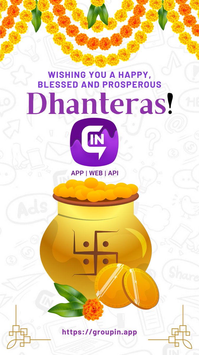 GroupINInd's tweet photo. I pray for your happiness, success, and health. I hope this year is prosperous and happy for you and your loved ones. Wishing you health, riches, and success in the name of Goddess Lakshmi.

#Groupinapp
#communications https://t.co/bAU8l227rX