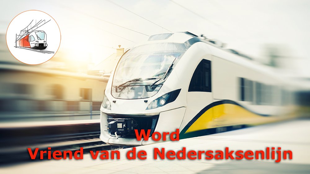 𝐖𝐨𝐫𝐝 𝐯𝐫𝐢𝐞𝐧𝐝 𝐯𝐚𝐧 𝐝𝐞 𝐍𝐞𝐝𝐞𝐫𝐬𝐚𝐤𝐬𝐞𝐧𝐥𝐢𝐣𝐧
Vind je de Nedersaksenlijn belangrijk voor Noordoost Nederland? 
Word dan 𝐕𝐫𝐢𝐞𝐧𝐝 𝐯𝐚𝐧 𝐝𝐞 𝐍𝐞𝐝𝐞𝐫𝐬𝐚𝐤𝐬𝐞𝐧𝐥𝐢𝐣𝐧 : nedersaksenlijn.nl/vriend/
Je helpt ons, door dit bericht te delen! #nedersaksenlijn