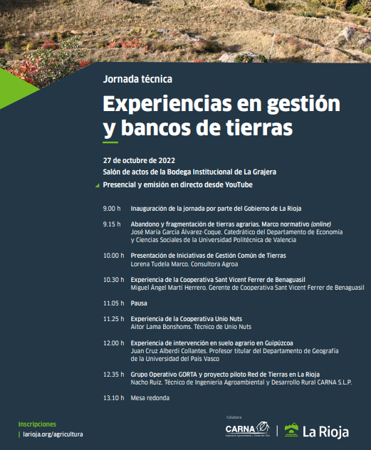 GO_InnoLand's tweet photo. 📢El próximo 27 de octubre miembros del @GO_InnoLand debatimos con @lariojaorg y otros #GGOO sobre la gestión de tierras
😃Desde nuestra experiencia trataremos de aportar ideas y destacar la importancia de la gestión del territorio para evitar el abandono
https://t.co/yLUNuODM5a https://t.co/RIpui87rqW
