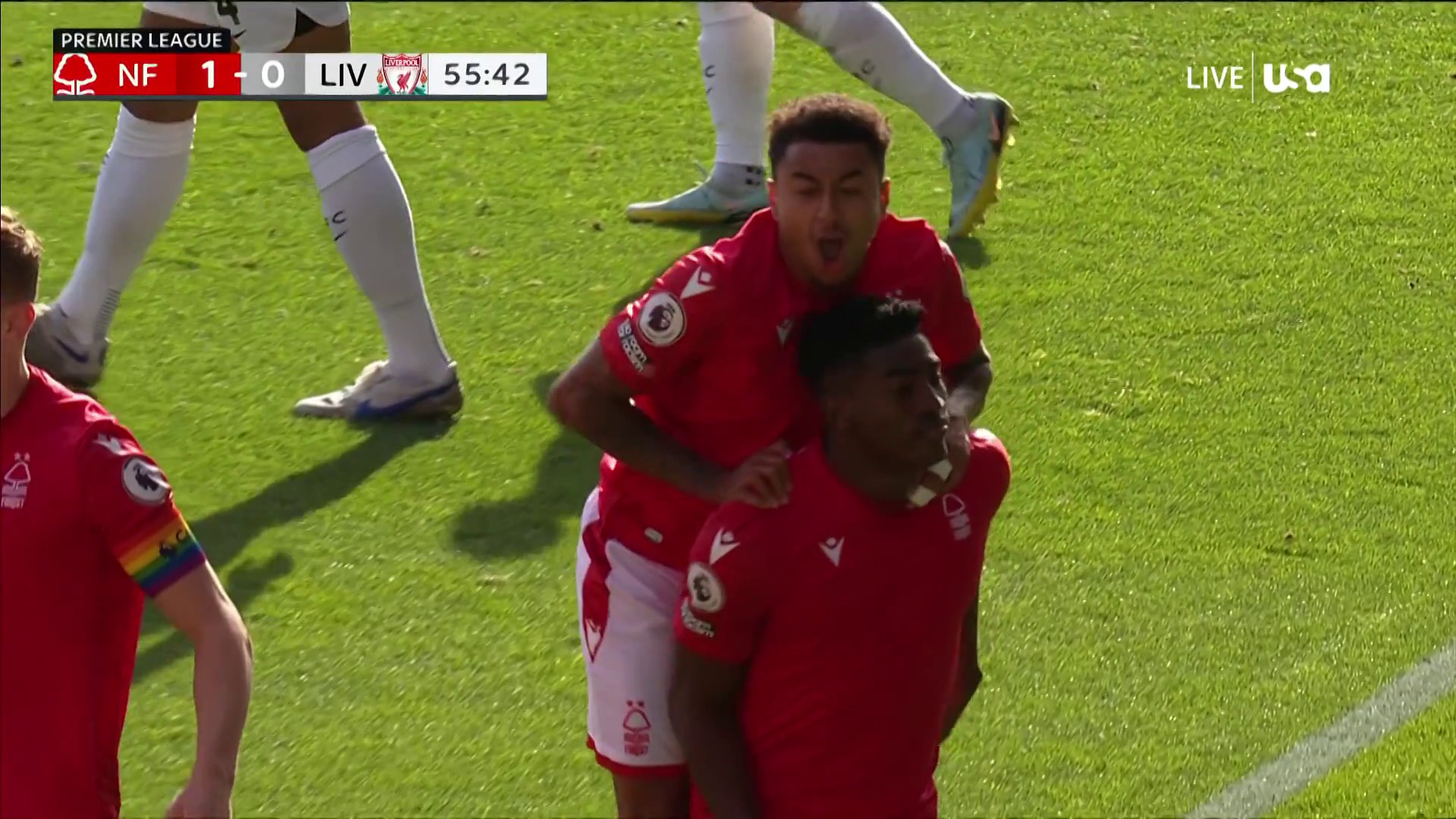 ABSOLUTE SCENES AT CITY GROUND. 🤯

Former Liverpool man Taiwo Awoniyi gives Nottingham Forest the shock lead over The Reds. 😳

🎥: @NBCSportsSoccer