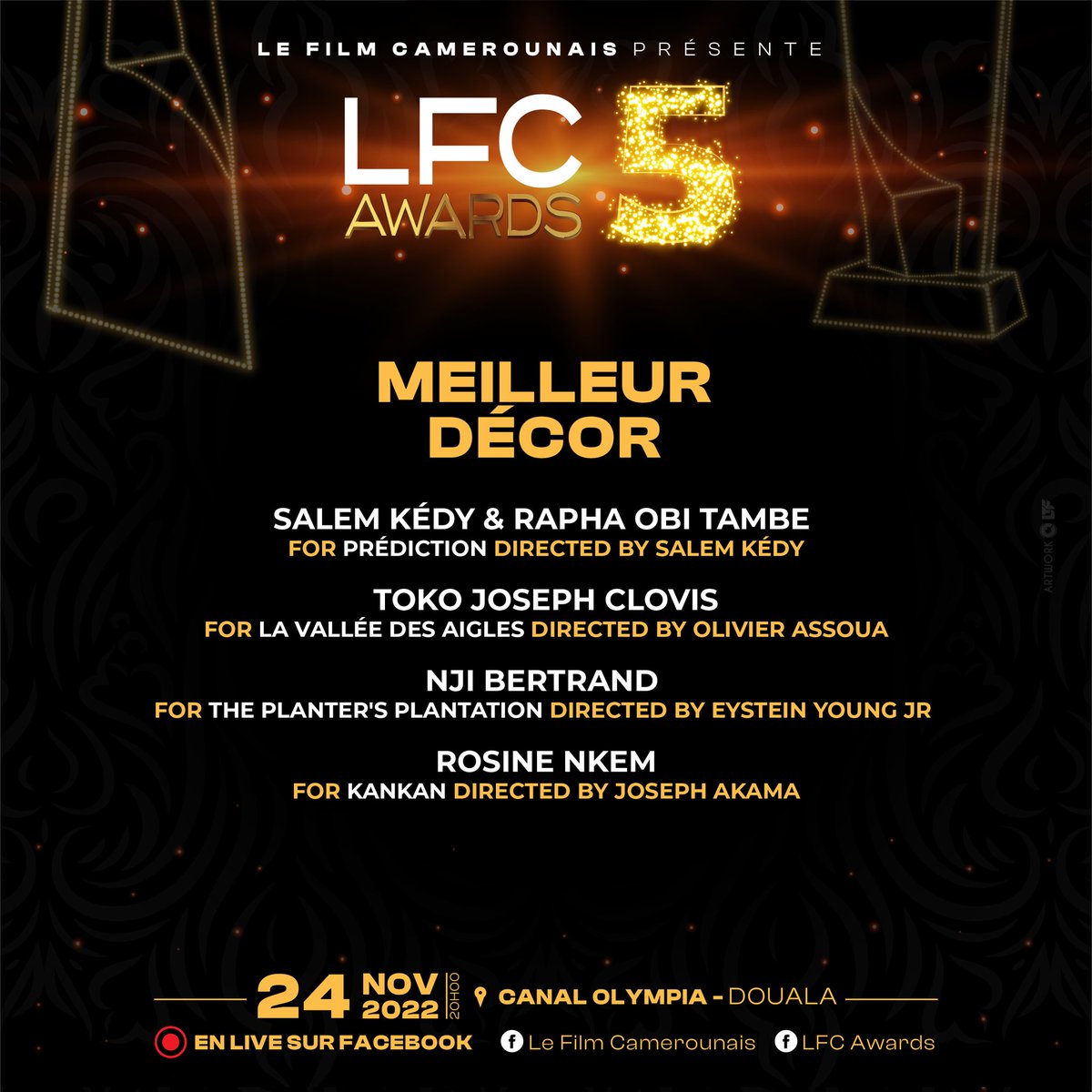 Liste des Nommés dans la catégorie "Longs-métrages" de fiction. Part.2

Visuel by <a href="/landrytoukam92/">Landry Toukam Films</a> 
#LFCAwards5