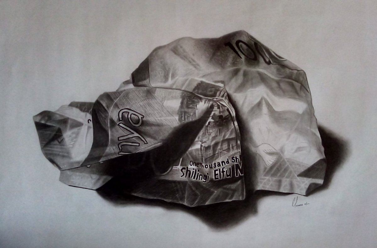 The Folds of Time -KES 1,000 (DMW 2022) 

The A2 sized charcoal and graphite art drawing 

#Kenya #contemporaryart #contemporaryartist #fineart #charcoal #drawing #money #KenyaShillings #pencildrawing #charcoaldrawing