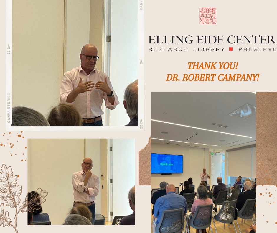 Thank you to Dr. Robert Campany from <a href="/VanderbiltU/">Vanderbilt University</a> for an incredible lecture this week here at the Elling Eide Center! Our next lecture is on 10/27 @ 11am EDT. Join us! Register at EllingOEide.org