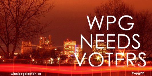 The #Winnipeg Election is Wednesday.

Research your #Wpg22 candidates on WinnipegElection.ca by reading their responses to our election questionnaire.

Turnout for the 2018 Winnipeg Election was 42% or 216,003 voters. Retweet to help increase this year's turnout.