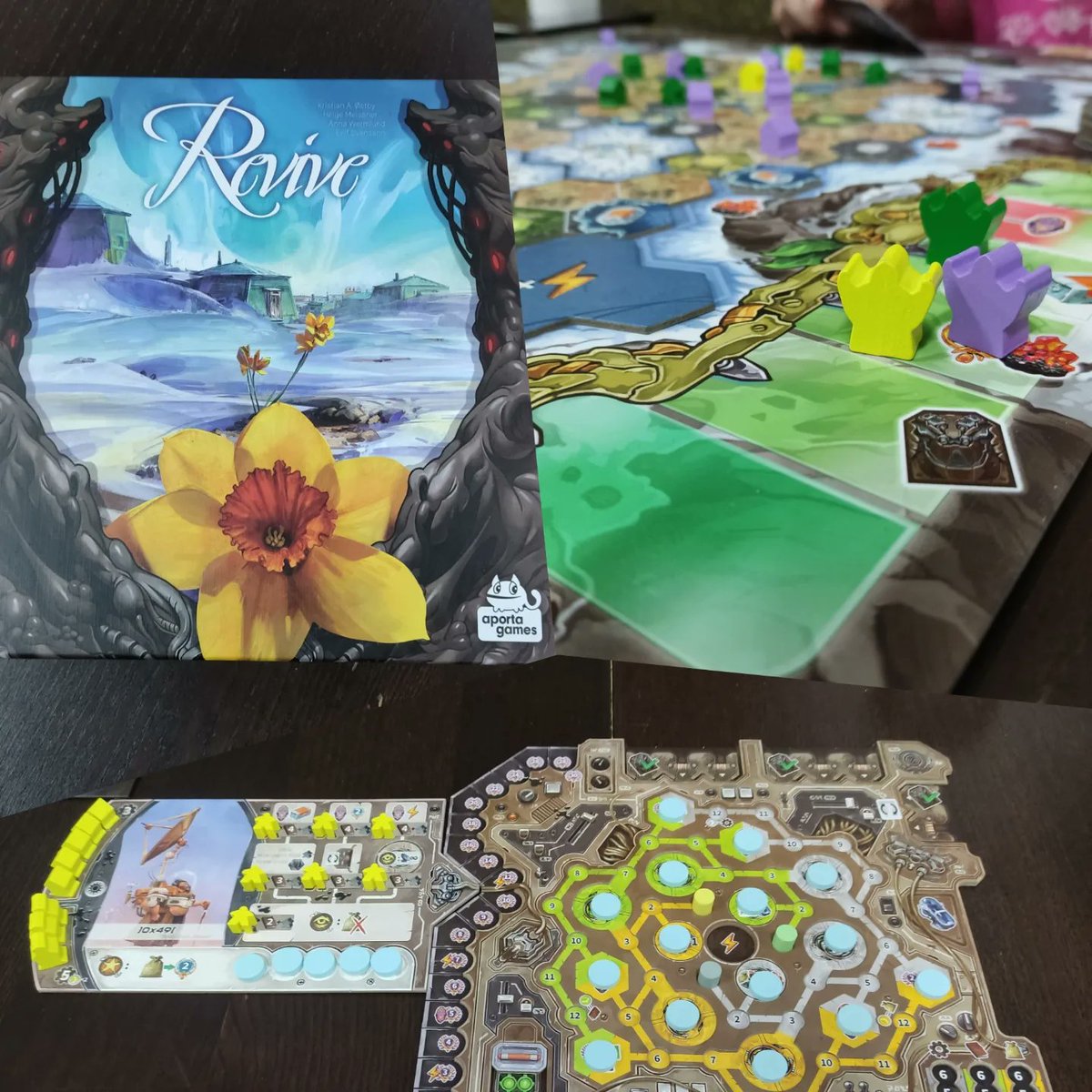 Raxar_'s tweet photo. Primera partida a tres jugadores en @DA2juegos al Revive. Muy buen juego de este #essen22 . Muy combero, con exploración, con poderes asimétricos y un poquito de campaña. Me ha gustado mucho @soyignatius
#juegosdemesa #boardgames #exploracion #losetas #combos https://t.co/4kDwyb5umr