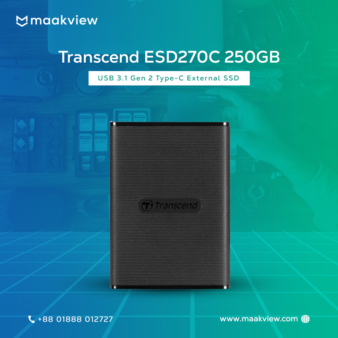 maakviewltd's tweet photo. Transcend ESD270C 250GB USB 3.1 Gen 2 Type-C External SSD
🎯 Highlights :
◼️ Flash Type: 3D NAND flash
◼️ Capacity: 250GB
◼️ Read: up to 520 MB/s
◼️ Write: up to 460 MB/s
🛒 Order Link - https://t.co/zLGVIkdHJ0

📞 +88 01888-012727
🌎 https://t.co/T8QZ4V7fVI
#bdshop #maakview https://t.co/uaVs7eST48