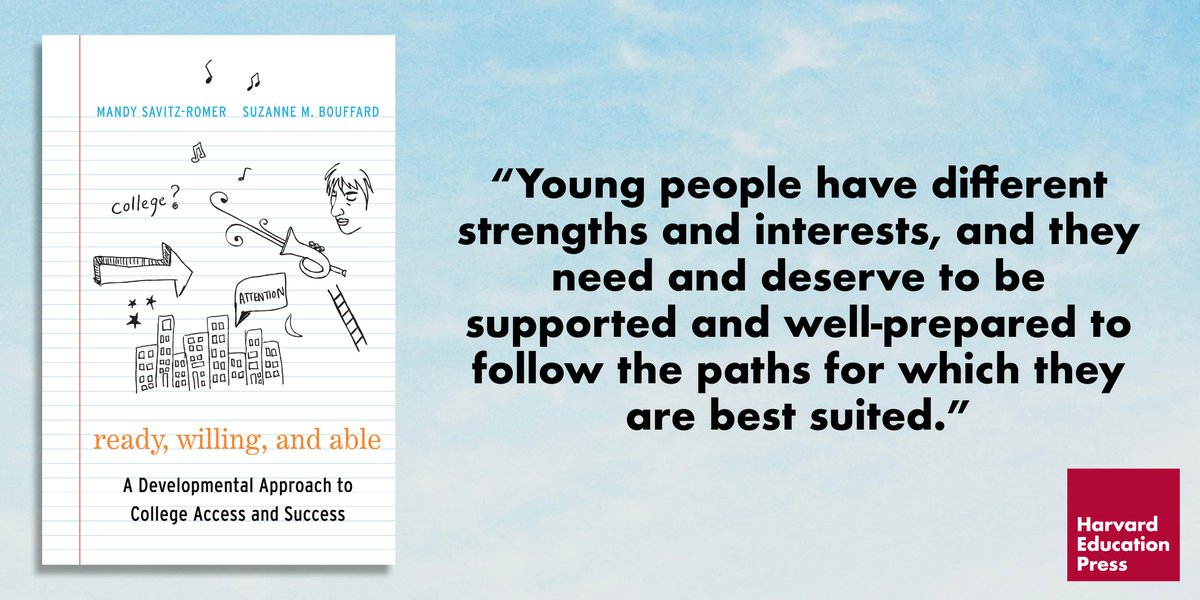 Harvard_Ed_Pub's tweet photo. READY, WILLING, AND ABLE by @MSavitzRomer and @SuzanneBouffard is one of our top 20 bestsellers of the past 20 years. For our anniversary, save 20% on all HEP titles when you use sales code HEPG20. #HEPG https://t.co/xcXbOPNR6a https://t.co/NVZE8H7Ku5