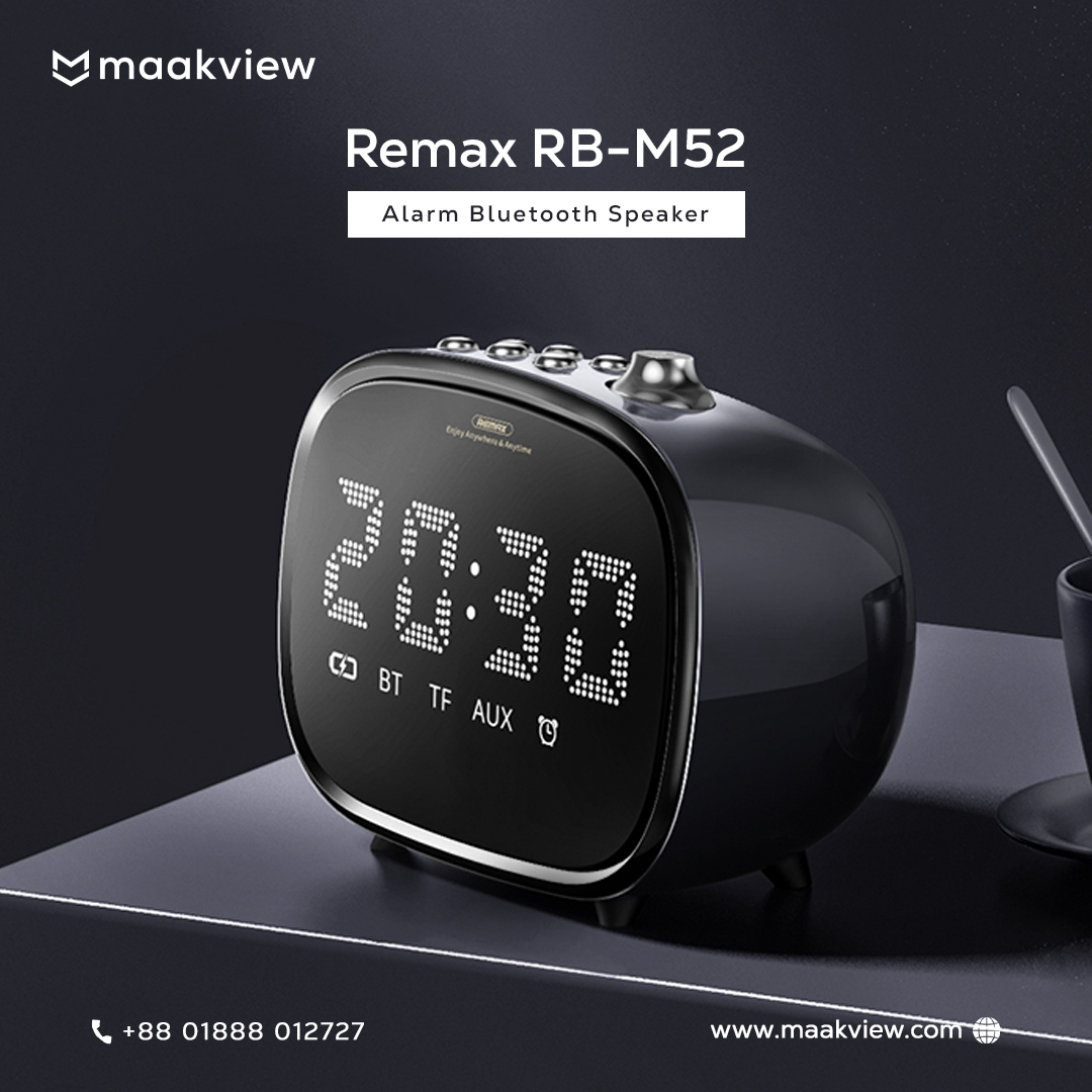 maakviewltd's tweet photo. Remax RB-M52 Alarm Bluetooth Speaker

🎯 Highlights :

◼️ Model: RB-M52
◼️ Bluetooth speaker with built-in clock &amp; alarm clock
◼️ Built-in 1200 mAh battery
◼️ Rated power: 3W
◼️ Playtime: 4-6 hours

🛒 Order Link - https://t.co/dSRVZT5kvp

#bdshop #shopping #Onlineshopping https://t.co/mEnZHgGEQ4