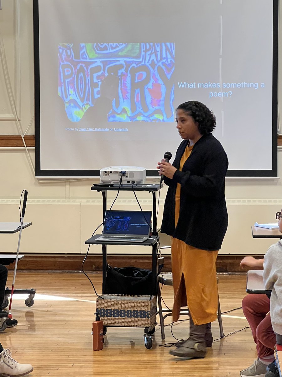 JZem128's tweet photo. Another great Family Literacy Breakfast at the Albert S. Hall School! Thanks for joining us Samara Cole Doyon!!  @HeartRoot_Fire and for the extra poetry workshops too! https://t.co/LwUhKIFXdc