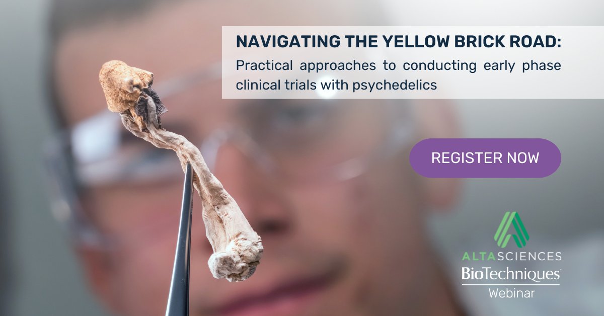 Register now for Altasciences’ webinar - Navigating the yellow brick road: practical approaches to conducting early phase #ClinicalTrials with #psychedelics Find out more >>> bit.ly/3DbU3tM