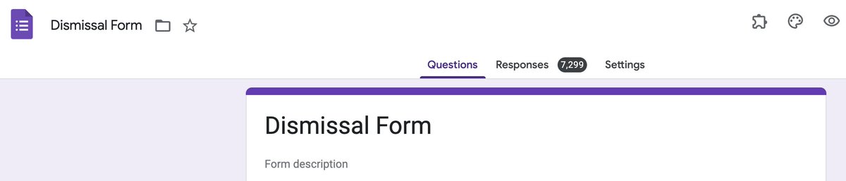 randersontech's tweet photo. Nearly 7,300 successful dismissal calls via Google Forms and Sheets and counting with Dismissal Guru since August 29th.  Need a new dismissal solution?  Check out my Google Sheets add-on Dismissal Guru to learn more! @googlesheets https://t.co/Lk73vw33tW