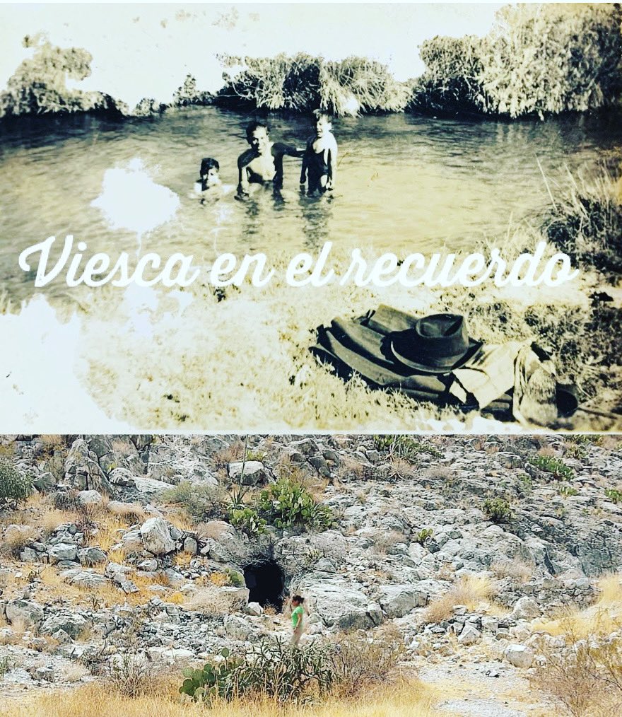 #ViescaCoahuila el más bello lugar! 🥰❤️⛰ ⛅️💧 fue el oasis de la Laguna; el antes y hoy, de lo que fue el manantial “el túnel”, a mediados del siglo XX,  espacio donde acudían nuestros antepasados a disfrutar de esta belleza natural, en la imagen: Gonzalo, Enrique y Mario.