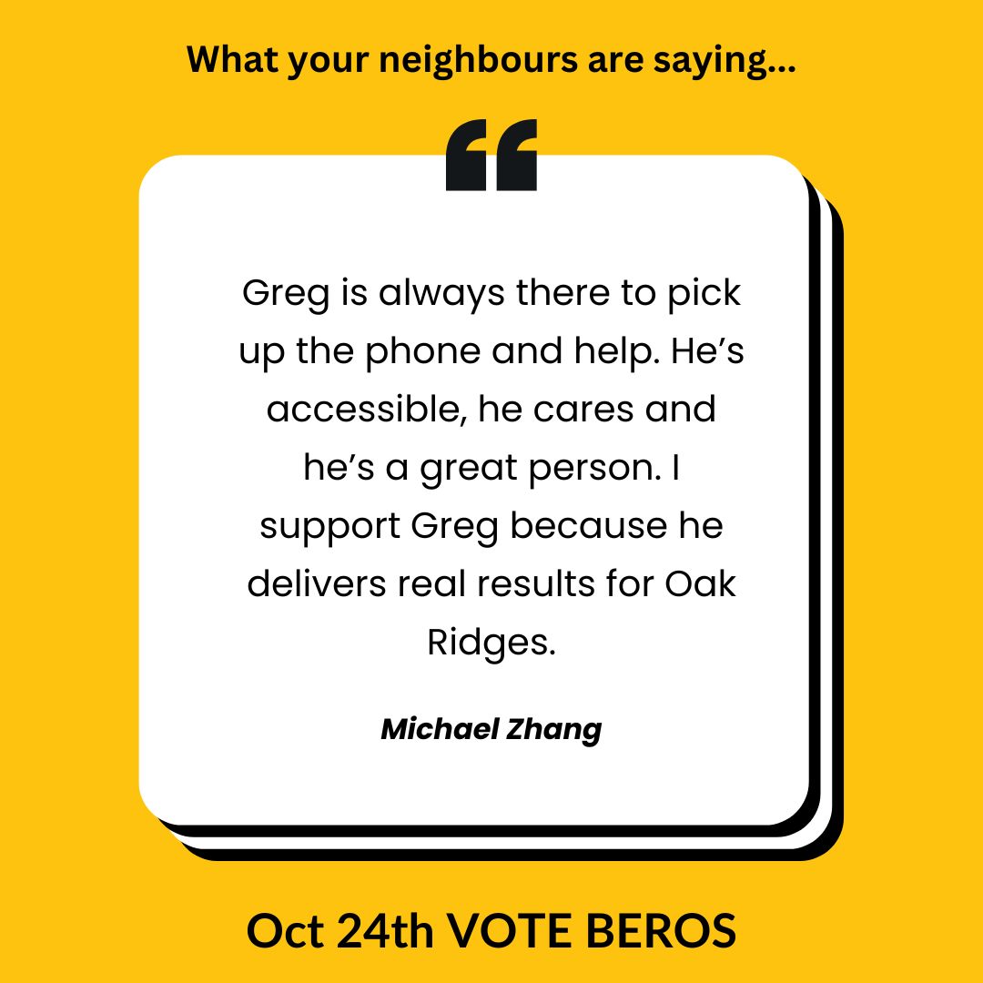 gregberos's tweet photo. Answering calls and speaking to residents is important and it's how we can encourage civic engagement. Thank you Michaeal Zhang for your support!
#RichmondHill #OakRidges #onpoli https://t.co/ZzCN27hpuu