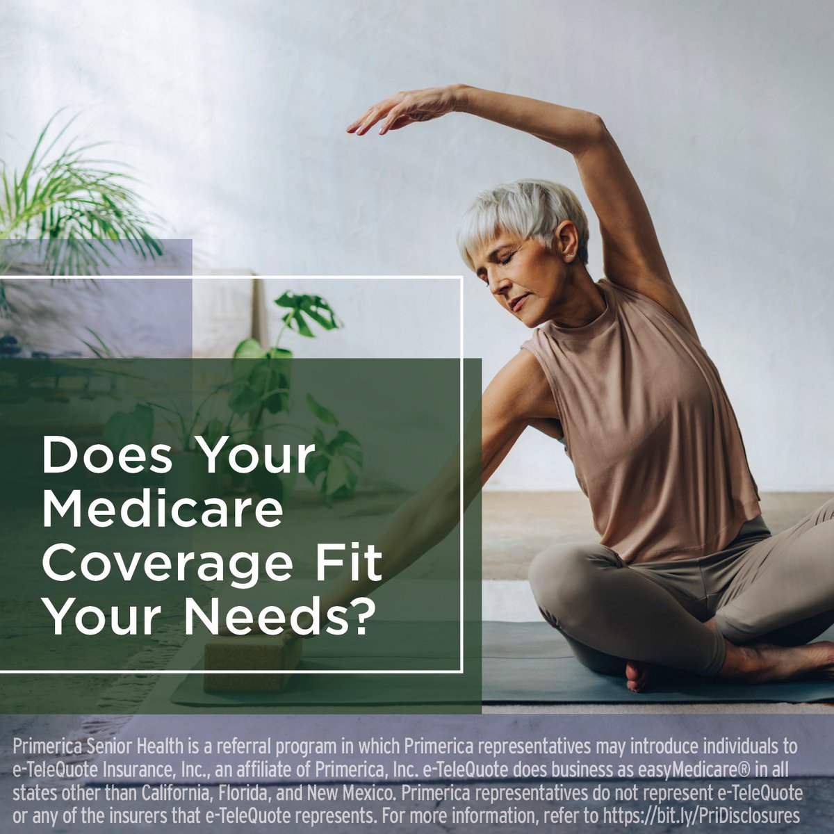The Annual Enrollment Period is in full swing! Let me connect you to e- TeleQuote's easyMedicare licensed agent today.

For information, feel free to contact me. 

Bit.ly/PriDisclosures
