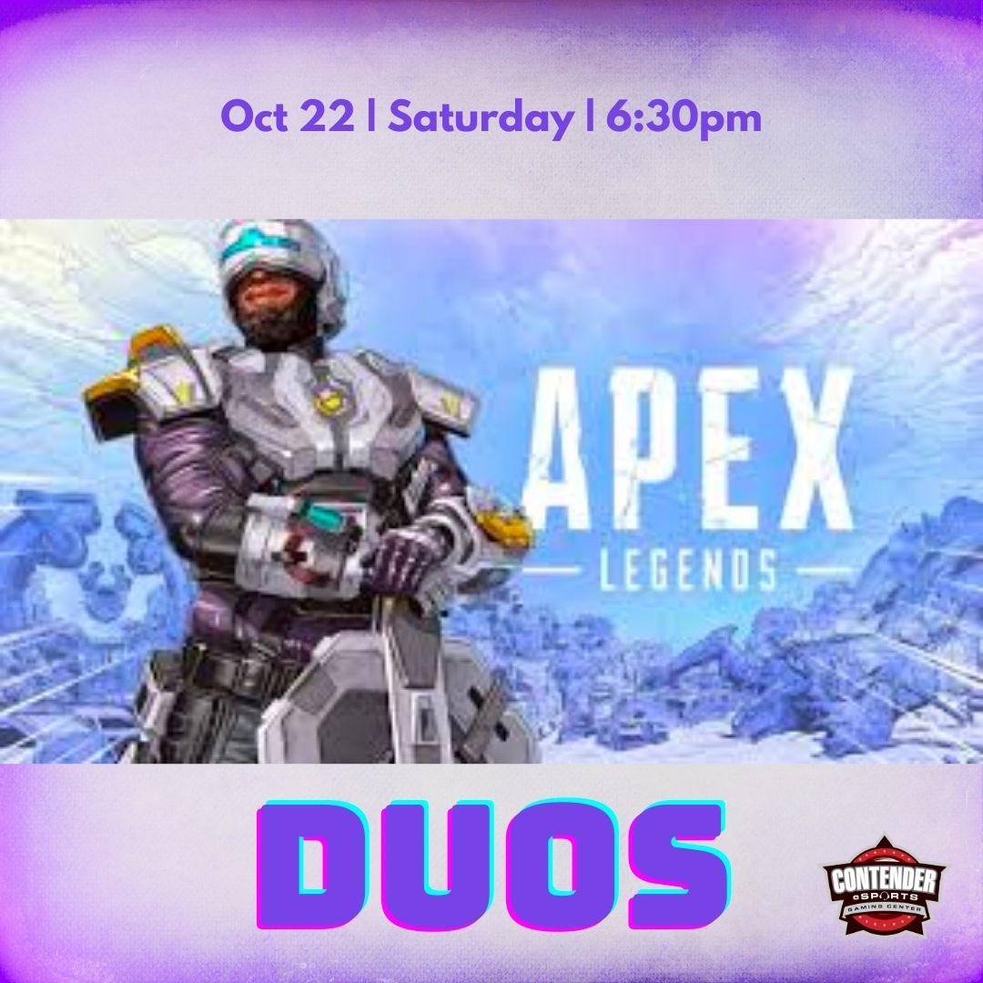 Come play in todays LAN tournament! Apex Legends Duos will be at 6:30pm. Let’s do this! 

#apexlegends #apex #lubbock #lubbockesports #esports #lantournament