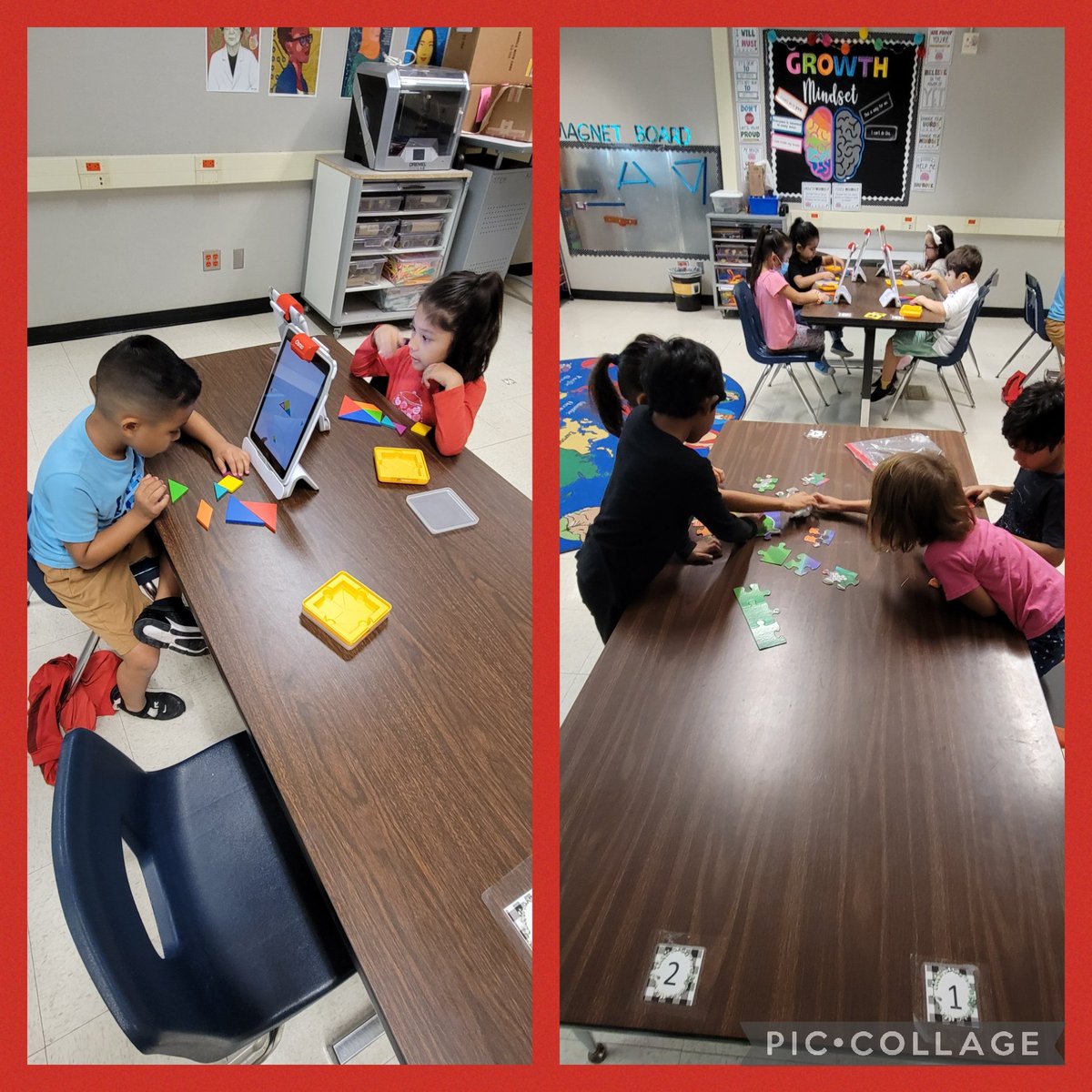 Mrs_L_Rodriguez's tweet photo. So many things happening in the @NISDCNE STEM lab. Time escapes us when we are so engaged. Building growth mindset through tower building, puzzle play, marshmallow giraffes and so much more. https://t.co/8kqKhBS849
