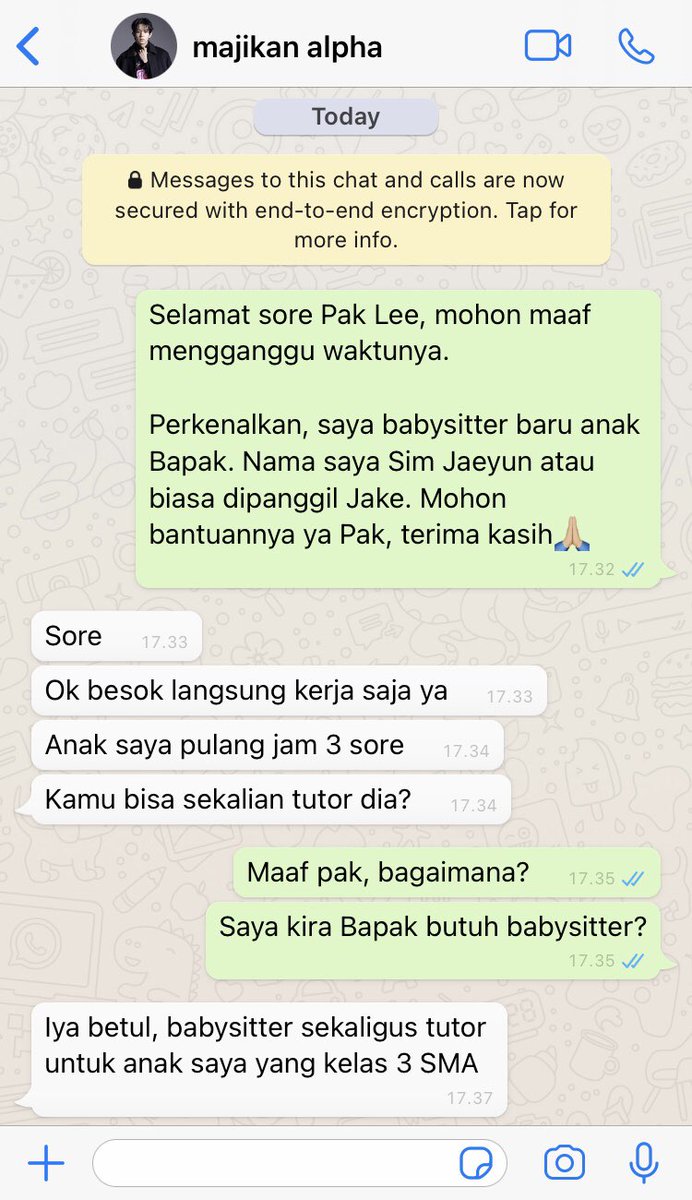 bambippu's tweet photo. heejake abo au.

—; babysitter

merantau di negeri orang mengharuskannya untuk selalu menghasilkan uang, termasuk menjadi babysitter anak seorang alpha. https://t.co/7idwqKrUMT