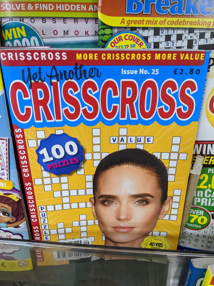 Anyone know why Jennifer Connolly is on the cover of Crisscross puzzle magazine?