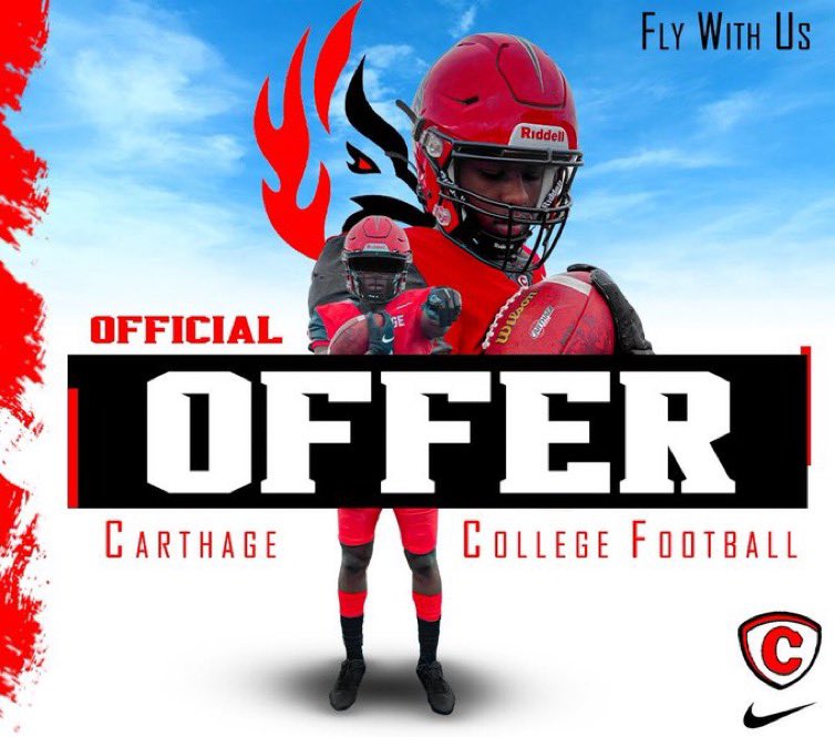 I am extremely blessed to receive my first offer from!! @CoachDustinHass @Carthage_FB @RecruitGeorgia @NorthSpringsFo1 @CoachJLPhillips #AGTG 🥺🙏🏽