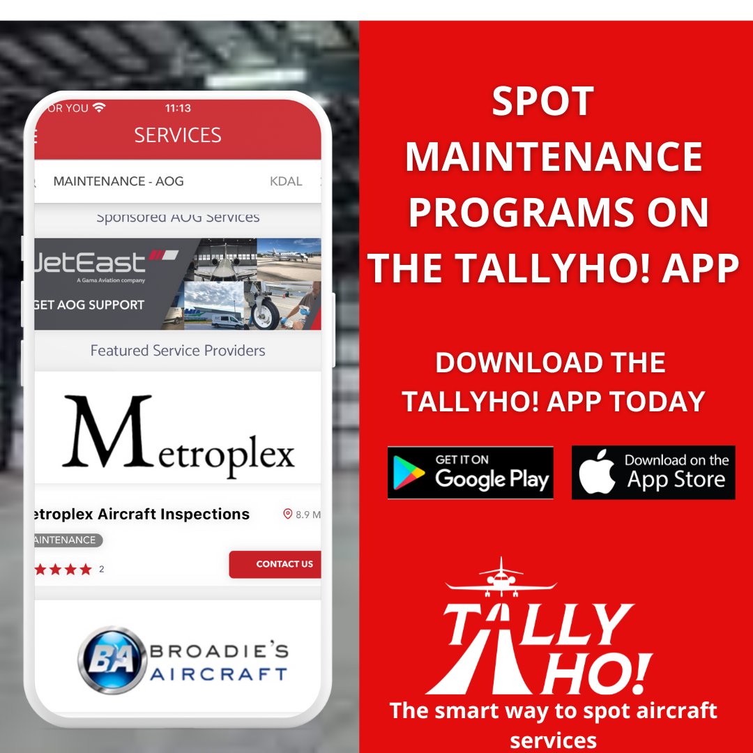 tallyho_apps's tweet photo. Get maintenance service using the TallyHo app. We will help you connect with the best service providers. 
#tallyho #maintenance #fbo #spotyourservicenow #aircraftservice #serviceprovider #wemakeiteasy #bussinessjet https://t.co/rAGjIQdTRP