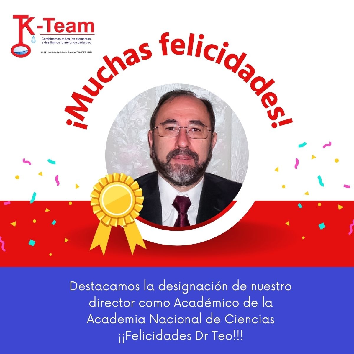 Orgullosos del Profesor Teodoro Kaufman investigador del <a href="/IQUIR_CONICET/">IQUIR</a> , quien fue recientemente designado Académico de la Academia Nacional de Ciencias 🇦🇷.