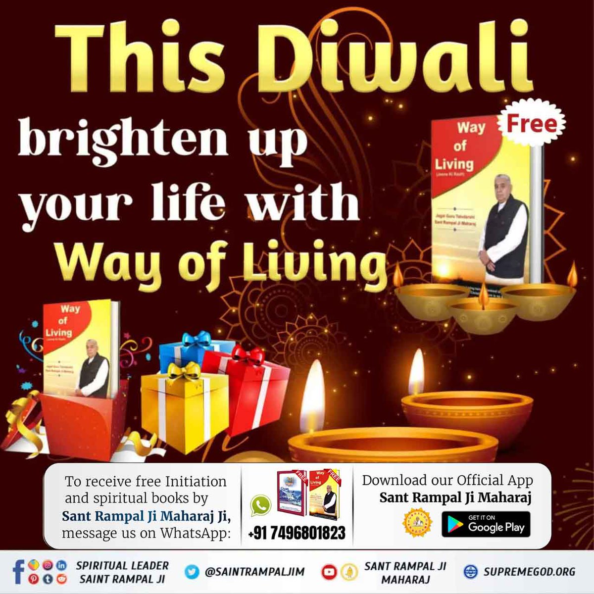 #SpiritualBooks_On_Diwali
Now celebrate This Diwali with the priceless book "Way of Living", by just reading this book, kill all the evils like stress, depression, house tribulation, anxiety and intoxication etc.