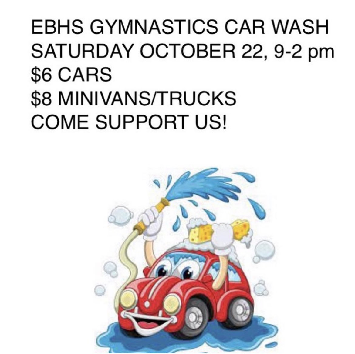 Today 9-2. Come to support the Gymbears.