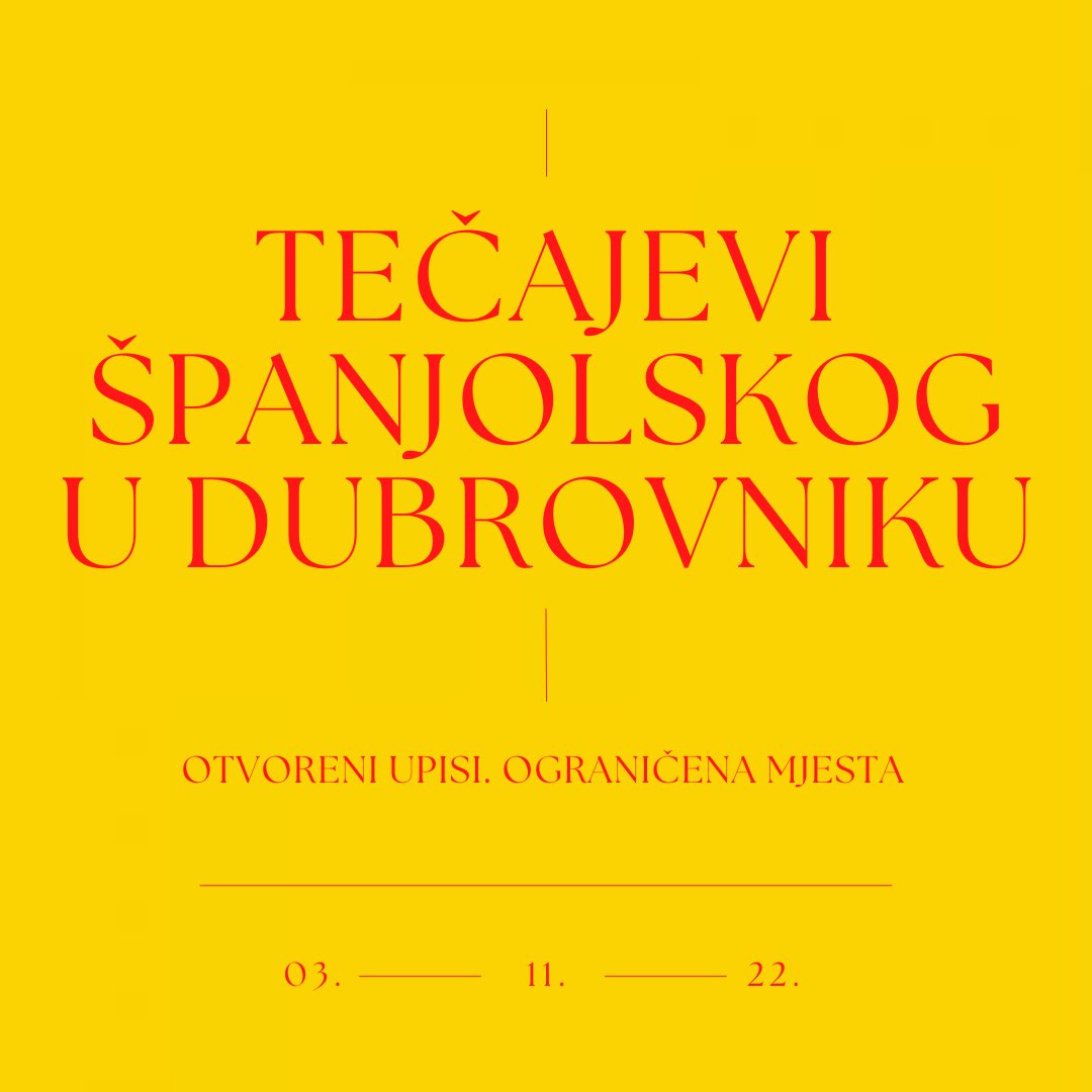 Izvrsna ponuda tečajeva španjolskog. Sve razine (A1-C2). Ukoliko trebate više informacija, posjetite sljedeću poveznicu: spanishlinkgua.com/hr/nastava-uzi…
Ukoliko ste zainteresirani, ispunite sljedeću registracijsku formu: forms.gle/P2HzdsDufDWQCz…