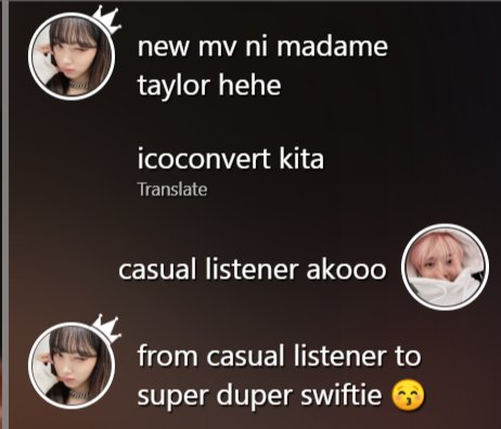 seven swiftie era soon? 

mukhang i'll listen to her songs because of the tagged person. 🤔