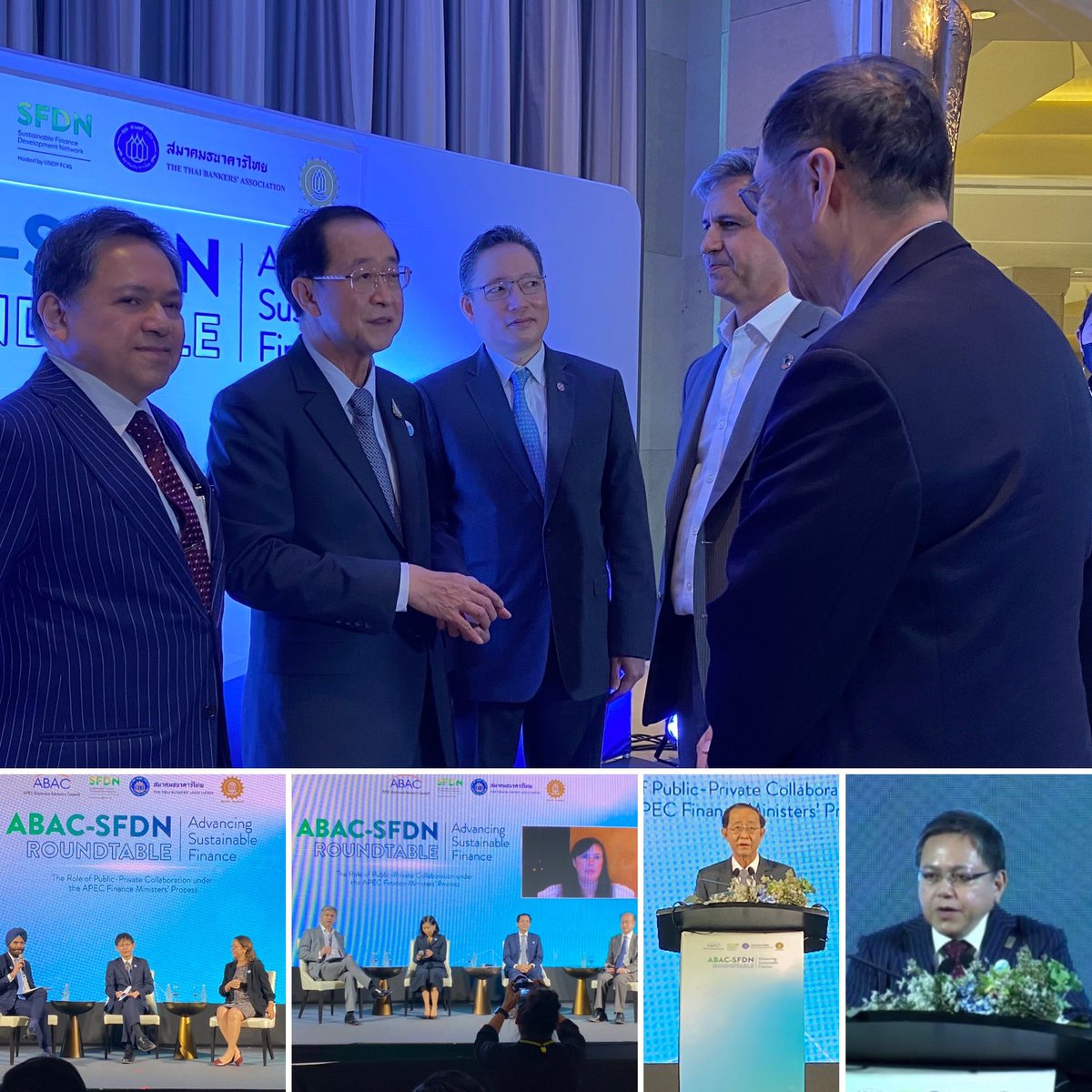 jcfparrenas's tweet photo. Thai Finance Minister Arkhom Termpittayapaisith keynoted our Sustainable Finance Development Network (SFDN) roundtable yesterday. Finance officials and SFDN stakeholders discussed how we can further strengthen our collaboration with the APEC Finance Ministers’ Process next year. https://t.co/FWVjF8XVT0
