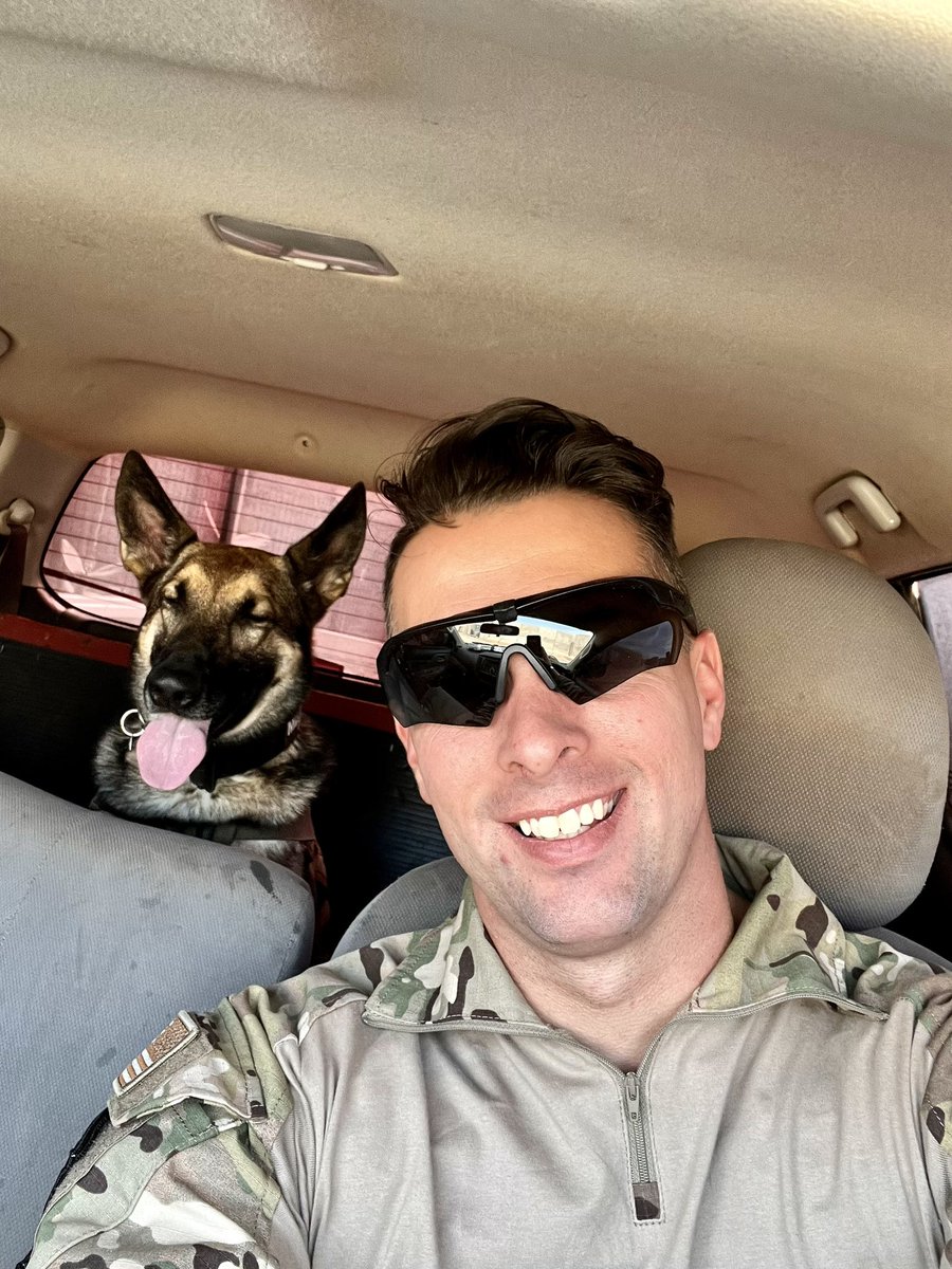 K9_Thompson's tweet photo. Here’s to the next 6 months! Desert livin! #K9 #Deployment #MWDT #YeeYee https://t.co/wD68Q1NPNP