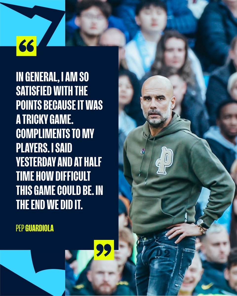 💬 @PepTeam on victory this afternoon! 🔵 3-1 🟠 #ManCity