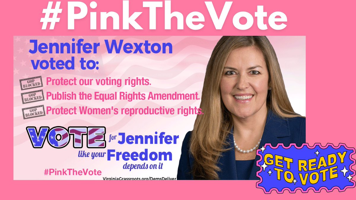 MMckinney518's tweet photo. VA10 folks, what are you doing today to re-elect Jennifer Wexton? #VA10 #PinkTheVote https://t.co/W2DlJD54yR