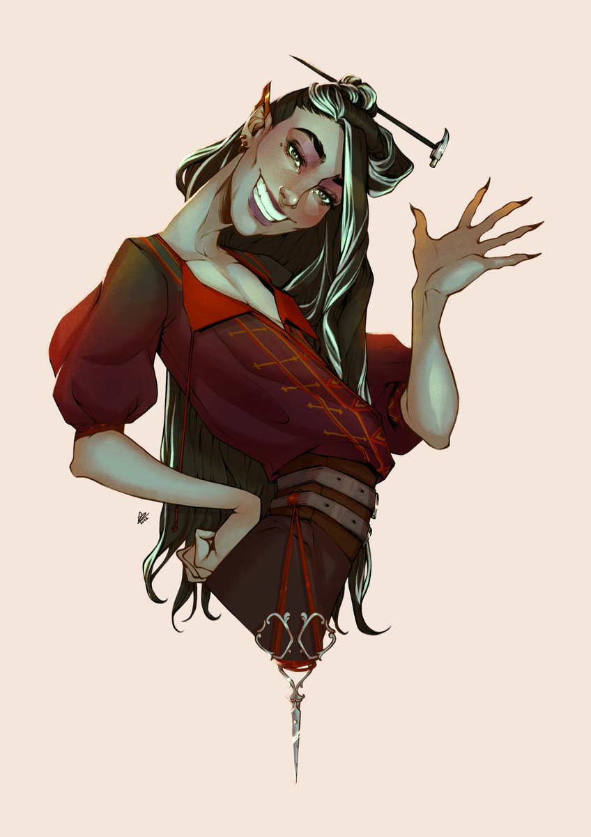 golightlyfinch's tweet photo. Can’t believe the Bells Hells are a year old already! One day I’ll draw the boys too I promise #CriticalRoleArt https://t.co/dm3c3Ey3OV