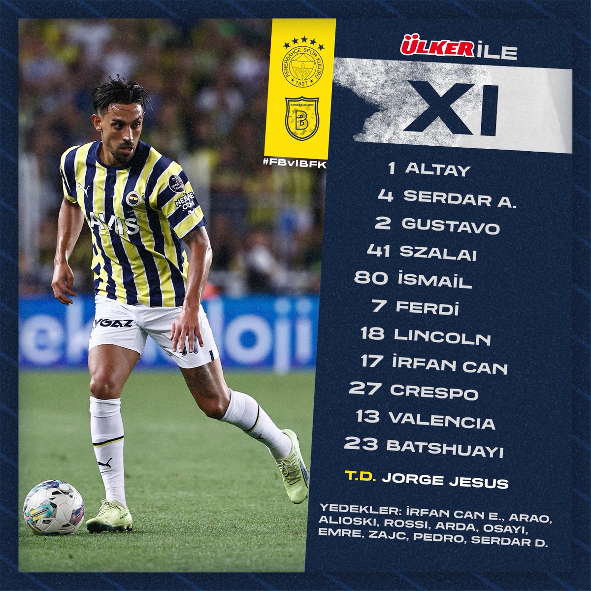 Enner Valencia será titular en el enfrentamiento del #fenerbahce vs el #başakşehir por la #SuperLeague.