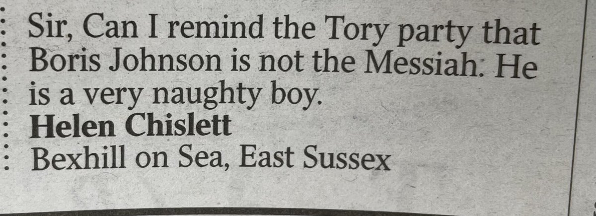 letter to The Times