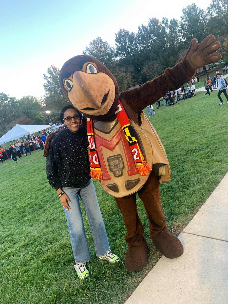 MadisonWellsJa1's tweet photo. Snagged a picture with Testudo at the Terp Carnival yesterday. Looking forward to @TerpsFootball beating the wildcats today. Let's go Terps! #umdhomecoming #football https://t.co/wbcsp2J9Zn