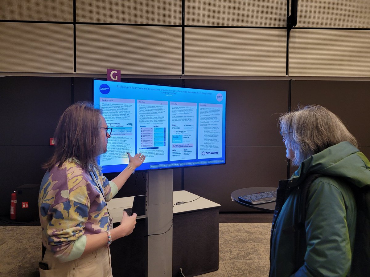 Poster presentation from <a href="/matthallSU/">Matt Hall</a> at <a href="/isoqol/">ISOQOL</a> conference generating lots of discussion #isoqol Exploring clinicians’ use and perceptions of patient-reported outcome measures at a tertiary cancer centre in Wales
pch.wales