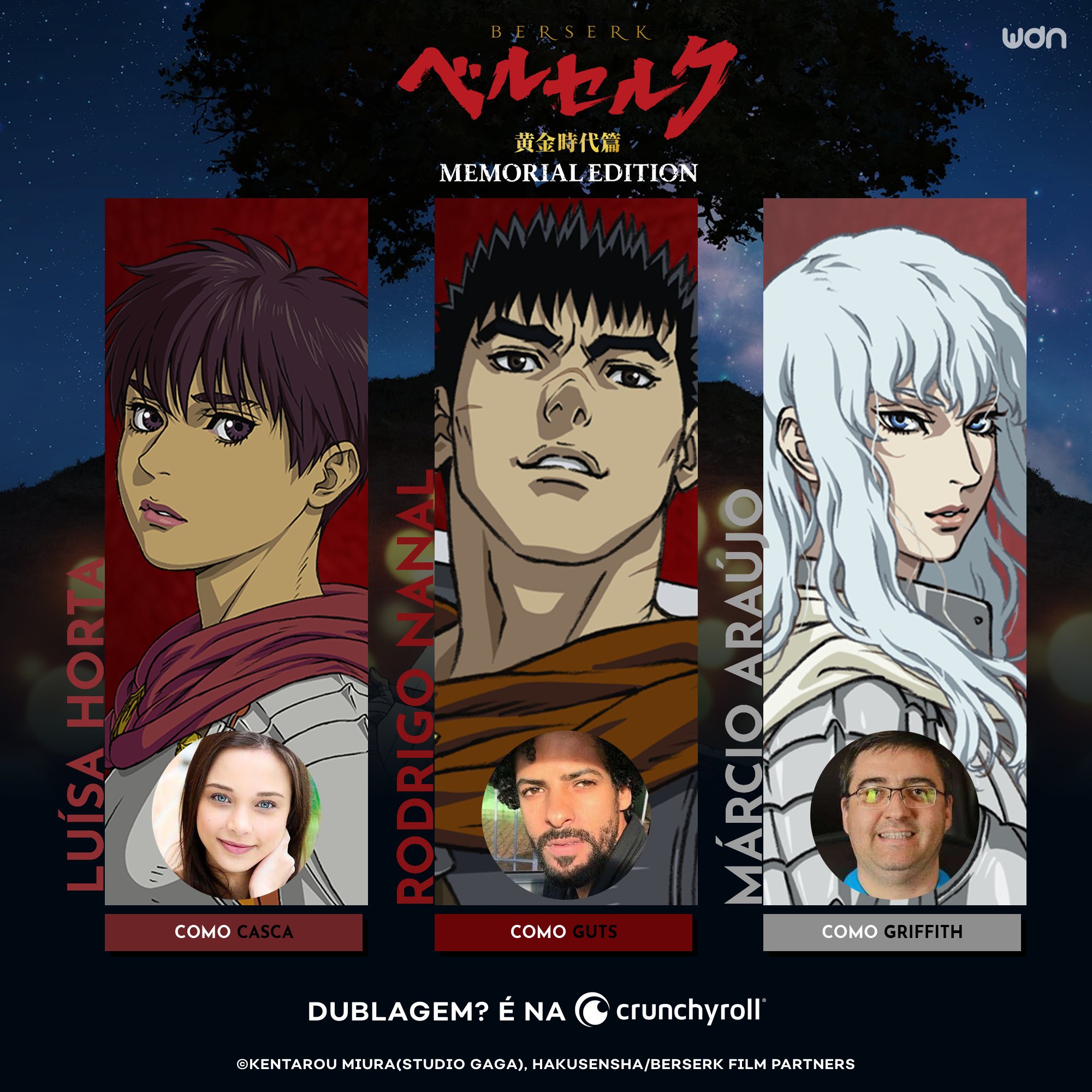 Berserk: Golden Age' estreia dublado na Crunchyroll