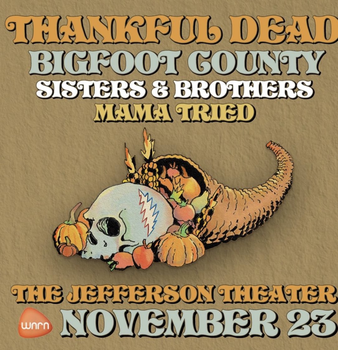 If your Saturday mornings are spent w WNRN.org Grateful Dead & Phriends show (9am-12pm ET) then you’ll want to be dialed in to the just announced Thankful Dead concert Wed 11/23 @CvilleJefferson #CharlottesvilleVA too!💀🌹 Presented by #WNRN jeffersontheater.com