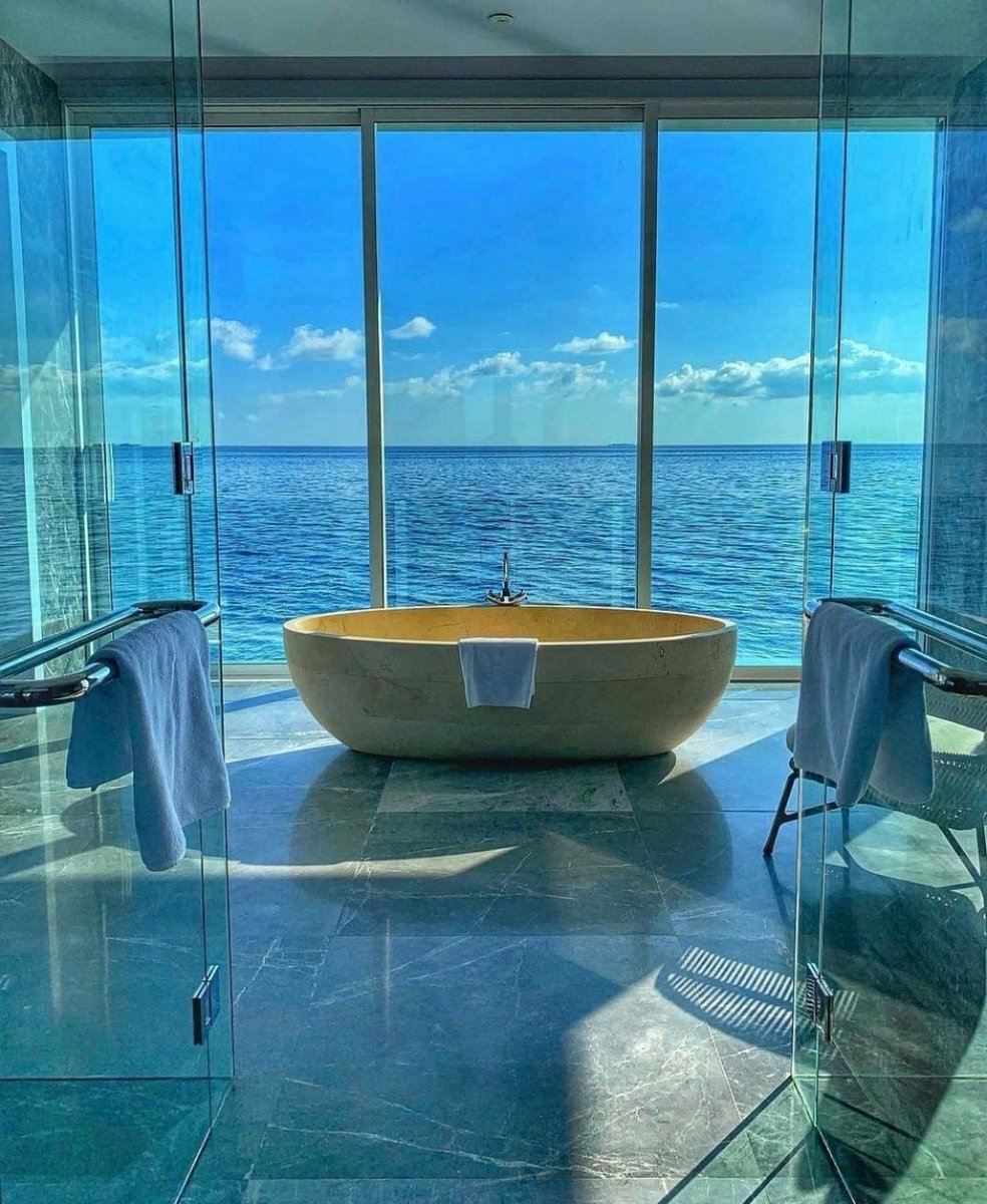 Beautiful bathroom with view