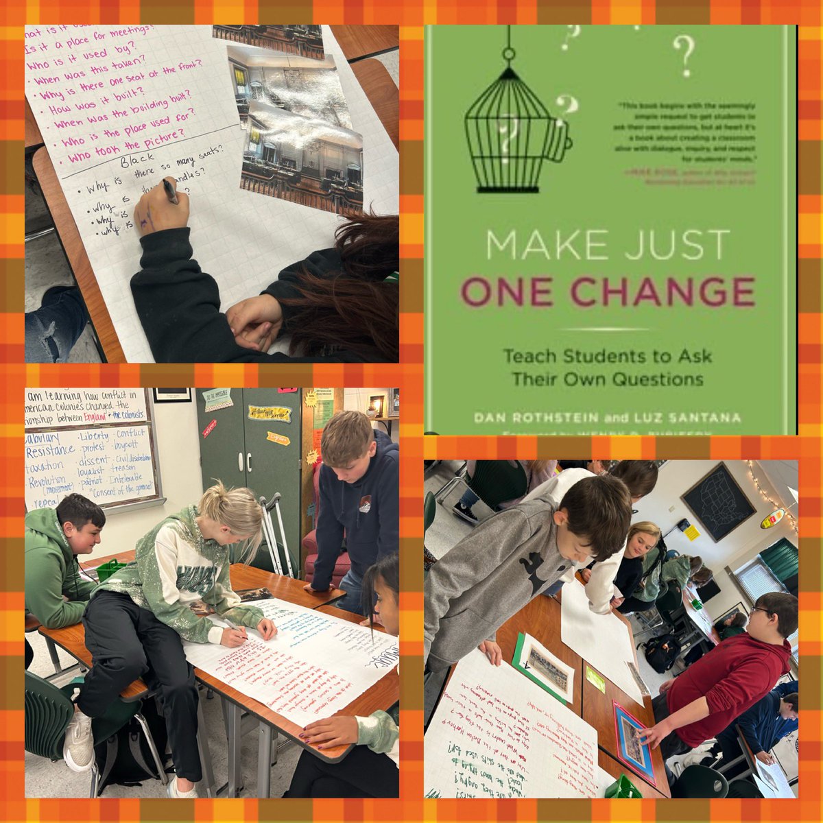 Prowlander's tweet photo. 8th grade students in Mrs. Hood’s SS classes participating in QFT. QFT builds the skill of questioning—allowing students to think critically. @AspireKy @RightQuestion @RowanSchools @RCMSOffices #deeperlearning #QFT #questioningskills ❓❓🙋♀️🙋♂️ https://t.co/bK2NRXR2zm