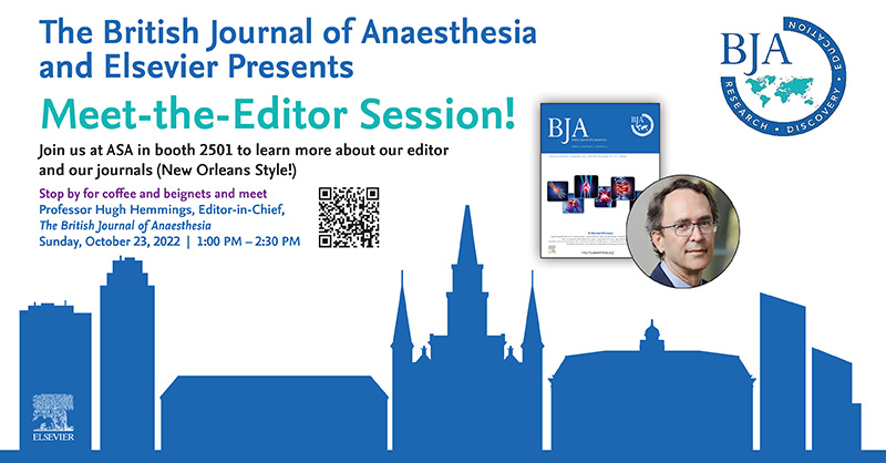 ELS_Anesthes's tweet photo. We look forward to seeing you in New Orleans!  
https://t.co/RzmGiSH00v
@BJAJournals #anesthesia #anaesthesia #anesthesiology #anaesthesiology #Pain #MeettheEditor
#ANES22 #BJA #BJAE #BJAO #BritishJournalofAnaesthesia https://t.co/z4ZwbAjwNJ