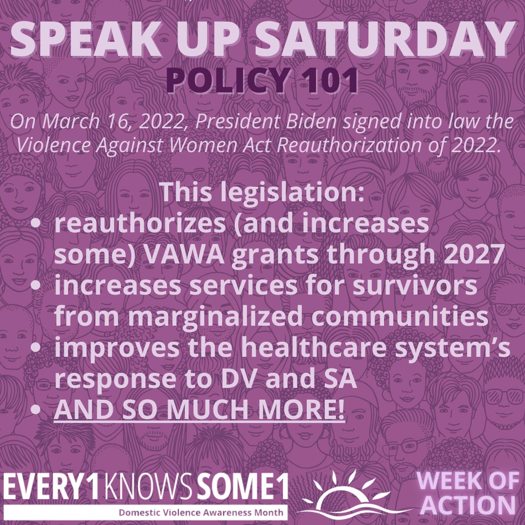 This past year, we celebrated the #VOCAFix and the #VAWA reauthorization, and there’s still more to do to ensure survivors can access the support and resources they deserve.
#DVAM #Every1KnowsSome1 #GiveForDV #DVawareness