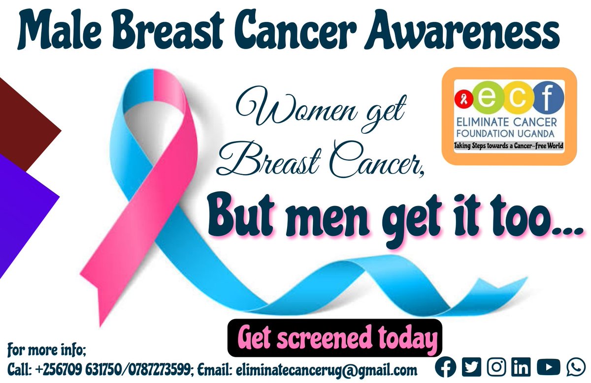 EliminateUganda's tweet photo. Women get Breast Cancer, but Men get it too.. If you notice any changes in your tiny breasts, seek medical advice or contact us for assistance. #Breastcancerawareness #Breastcancerinmen #Pinkandblue #Cancerisreal #Cancerkills https://t.co/Vbthav6XKH