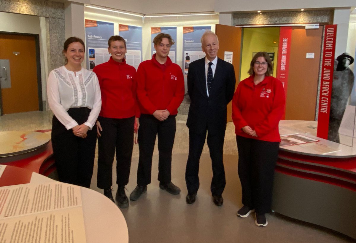 HonStephaneDion's tweet photo. On my way to #BernieresSurMer, stopping in #CourseullesSurMer for my 1st visit to the @JunoBeachCentre following the 🇨🇦 and 🇫🇷 announcement of its long-term protection. Thanks to Mayor Philippeaux for her work to preserve this symbolic place of #Remembrance. #CanadaRemembers https://t.co/CG6jyfkYlN